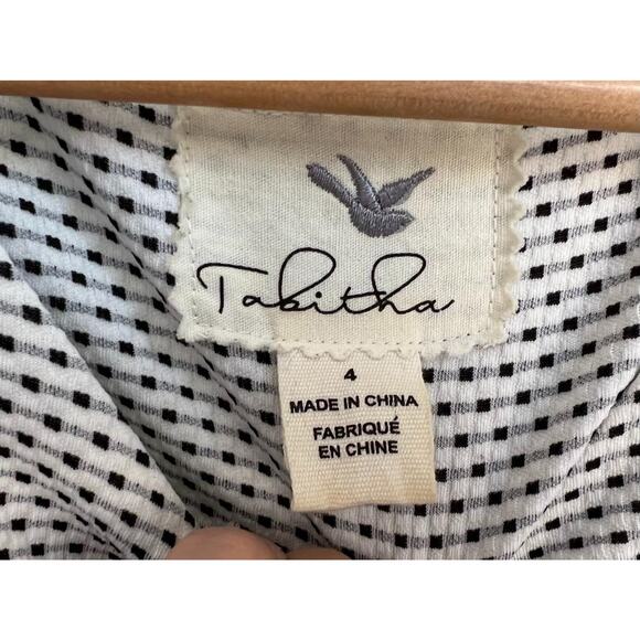 ANTHROPOLOGIE TABITHA sz 4 Aleida black white structured contrast patterns dress - Picture 5 of 9